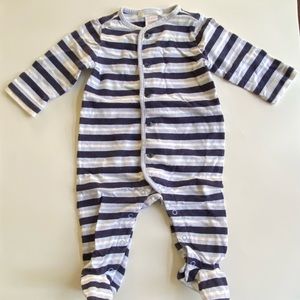 Janie & Jack Blue Striped Footed Romper/One Piece